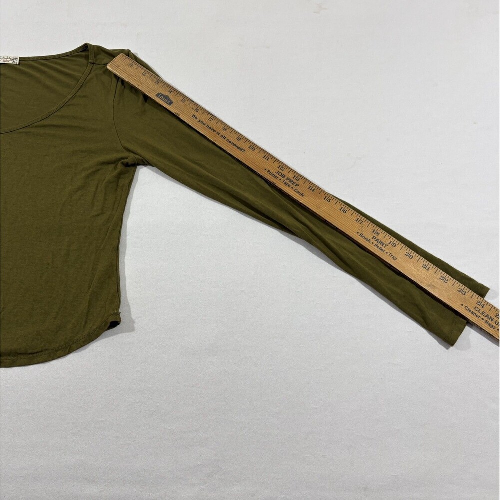 Free People Intimately Green Scoop Baby Doll Long Sleeve Top Shirt Grunge Sz S - Picture 6 of 10